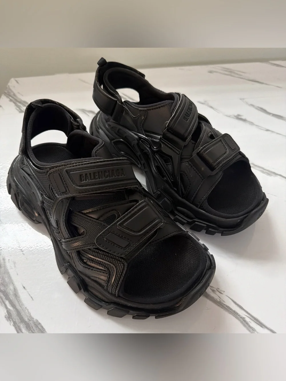 Balenciaga Black Chunky Tactical Sandals